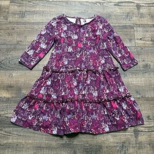 Tea Collection Purple and Pink Kids Floral Rabbit Dress